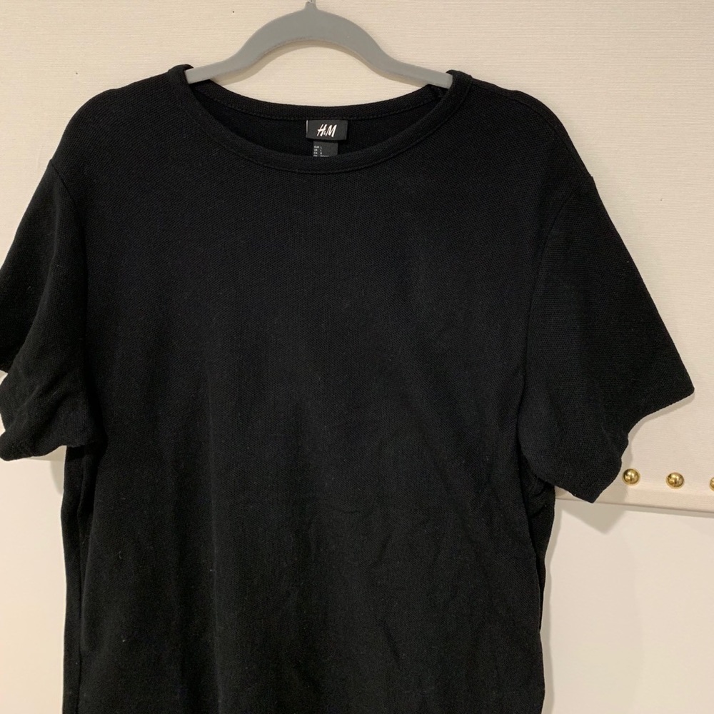 H&M Black Casual Short Sleeve T-Shirt